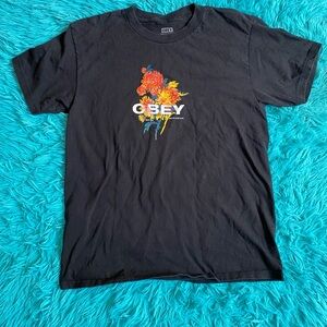 Obey skateboard floral shirt